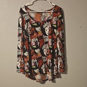 LuLaRoe Graphic Comic Print Long Sleeve Top - Featuring Evil Queen